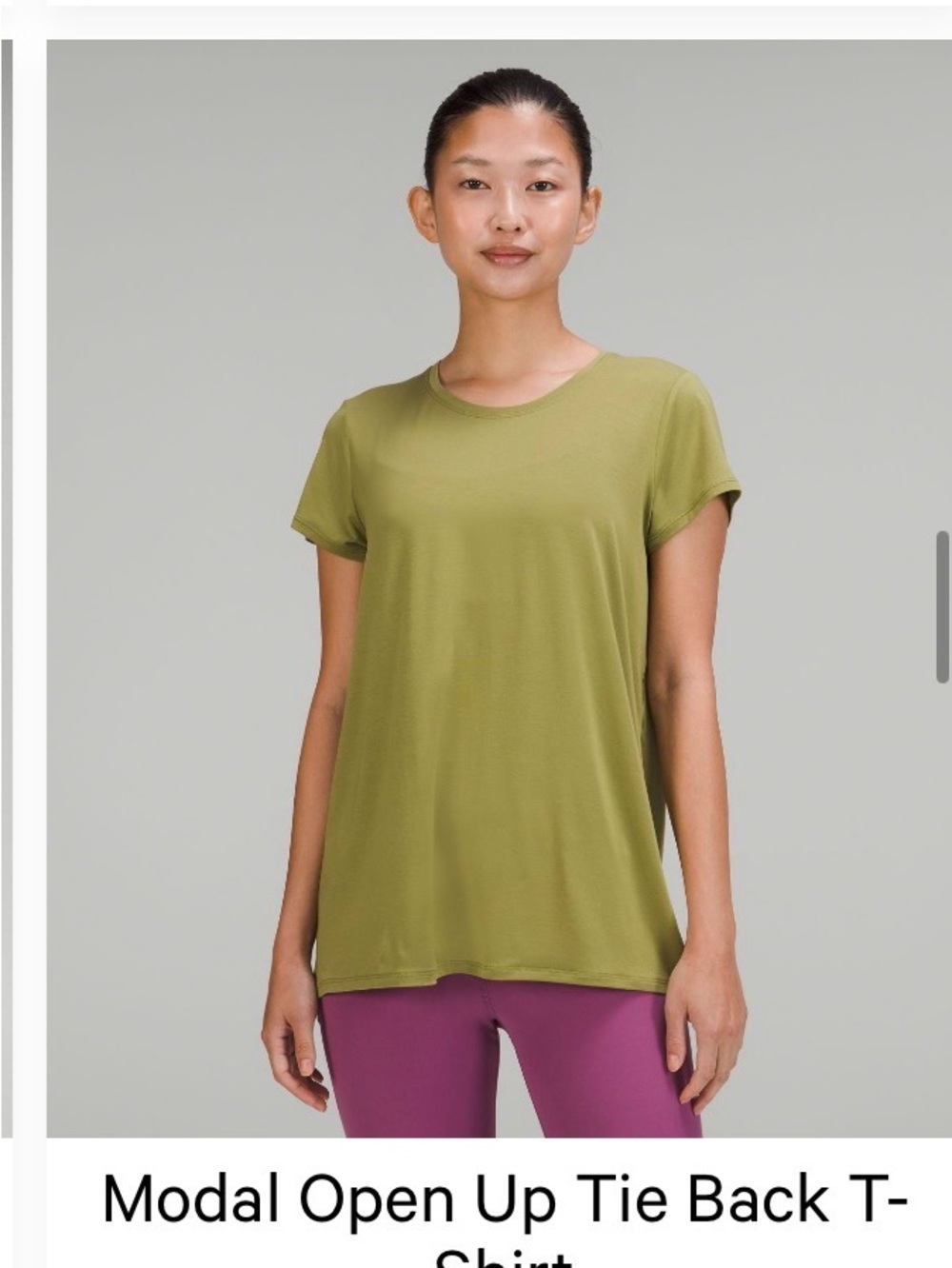 lululemon athletica Olive Short Sleeve High-Low Tee
